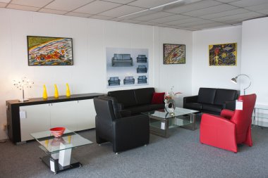 Showroom of modern furniture clipart