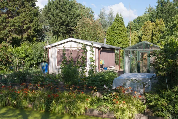 Giardino casa in un ambiente verde — Foto Stock