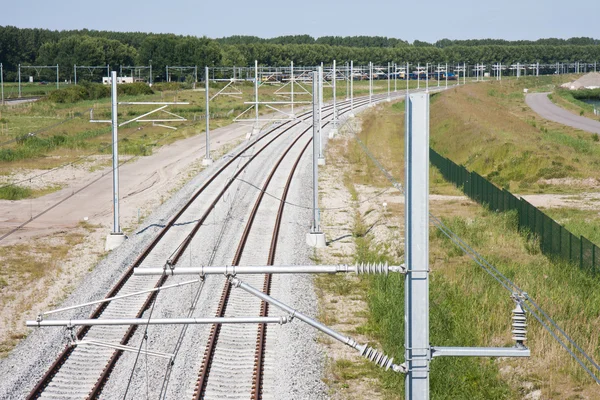 Nová železniční trať v Nizozemsku — Stock fotografie