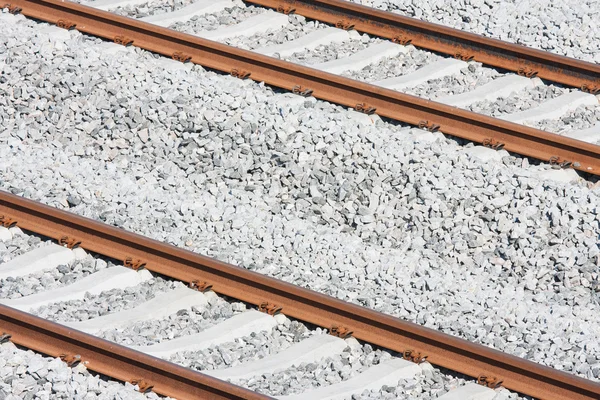 Tracks van een nieuwe spoorlijn in Nederland — Stockfoto