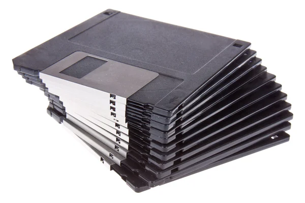 Pilha de disquetes de computador de 3,5 polegadas — Fotografia de Stock