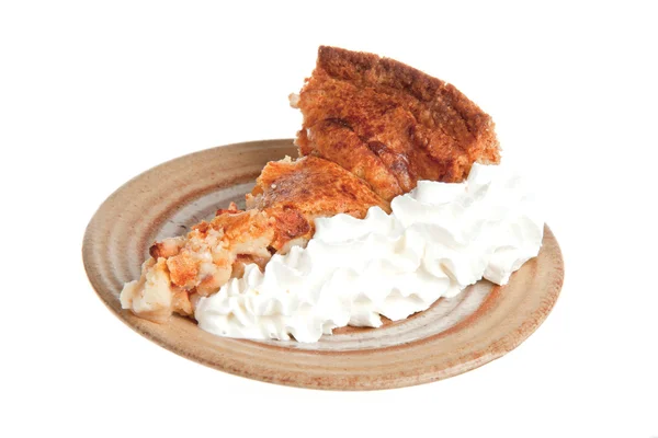 stock image Grandma's homemade apple pie served with cream