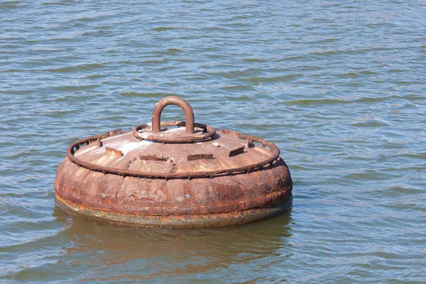 Rusty buoy for the mooring of ships — Stock Photo, Image
