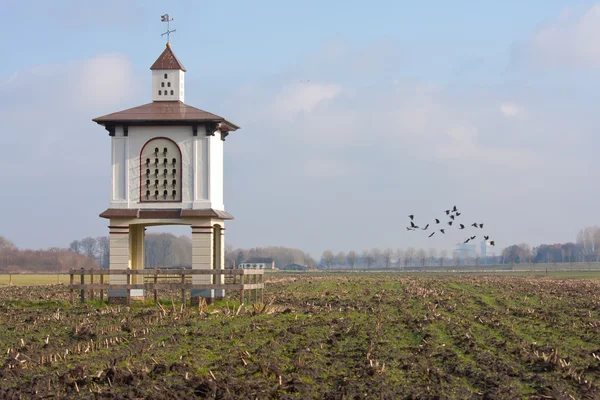 Casa de pombo em paisagem rural holandesa — Fotografia de Stock
