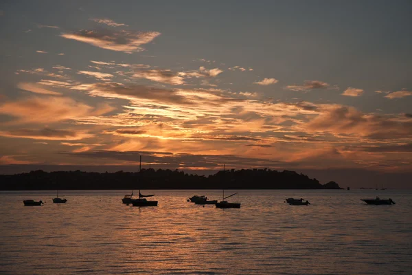 Beautiful sunset at Frence coast of Brittany — Stock Photo, Image