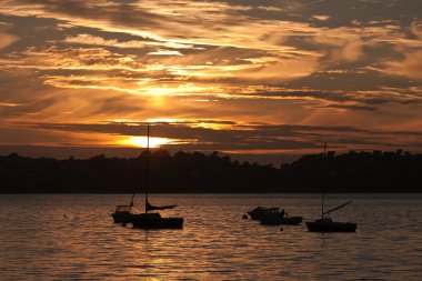 güzel gün batımı bretagne Fransız sahil boyunca