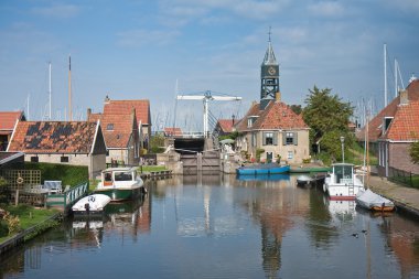 Picturesque seafront from the old Dutch fishing village Hindelop clipart