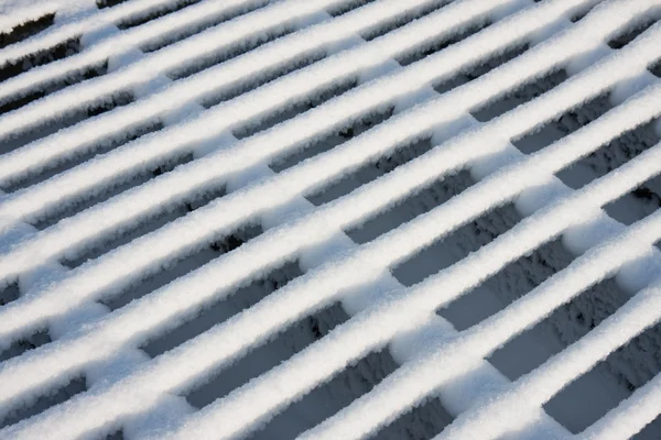 Cattle grid covered by snow — Stock Photo, Image
