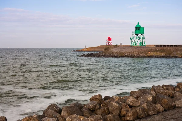 Ingang van de haven van stavoren in Nederland — Stockfoto