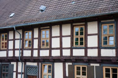 Facade of old historic town Quedlinburg, Germany clipart