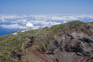 Telescopes at highest peak of La Palma clipart