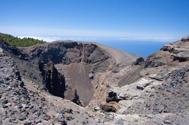 Crater of Hoya Negro, volcano at La Palma, Spain. clipart