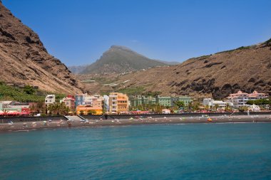 Promenade of Puerto Tazacorte, village at Canary Islands clipart