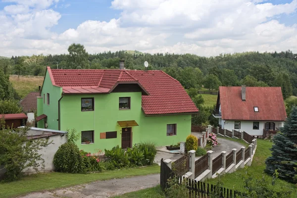 stock image Rural landscape in Czech with farmhouse