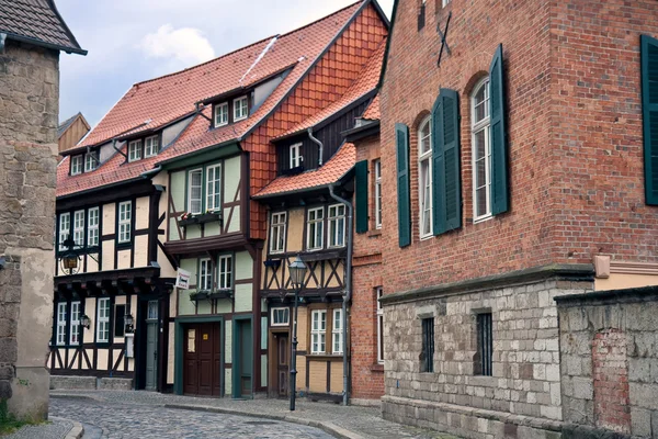 Vue sur la ville médiévale de Quedlinburg en Allemagne — Photo