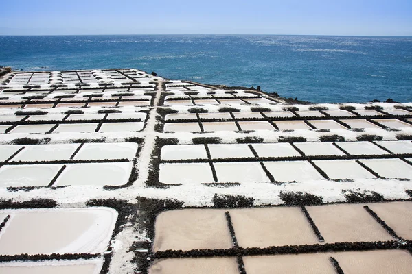 加那利群岛的拉帕尔马盐提取 — 图库照片