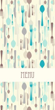 Restaurant menu with cutlery clipart