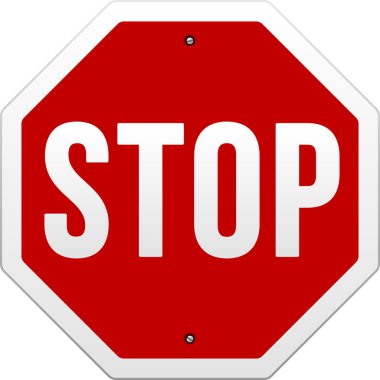 Stop Sign vector on white clipart