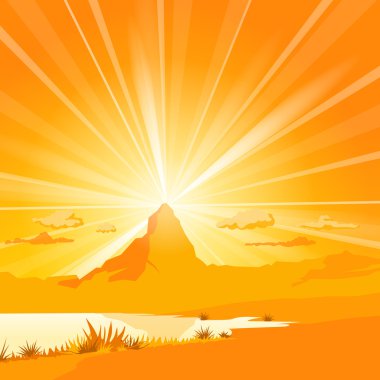 Majestic Mountain with lake clipart