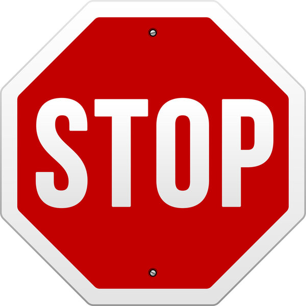 Stop Sign vector on white