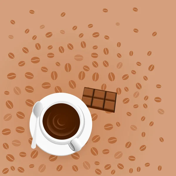 Koffie met chocolade — Stockvector