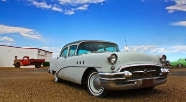 Classic car full of retro chrome clipart