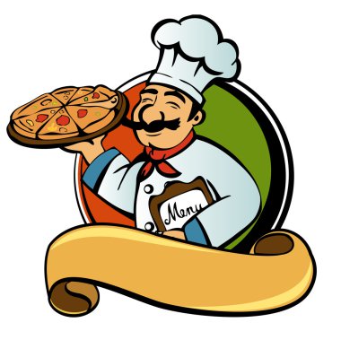 Cook with pizza clipart