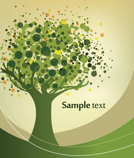 Абстрактная иллюстрация зелёного дерева — стоковый вектор