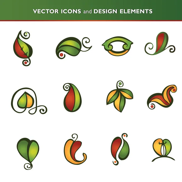 Elementos naturales diseño — Archivo Imágenes Vectoriales