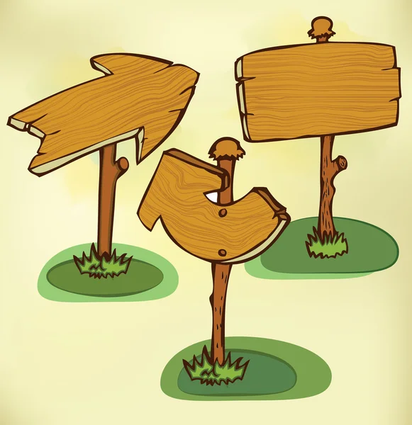 Kreslený dřevěné desky — Stockový vektor