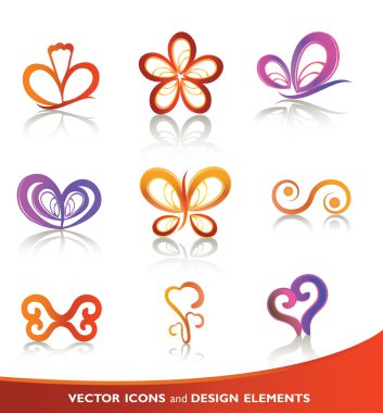 Floral icon set clipart