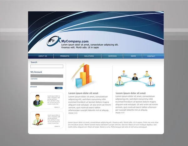 Design de site de negócios abstrato — Vetor de Stock