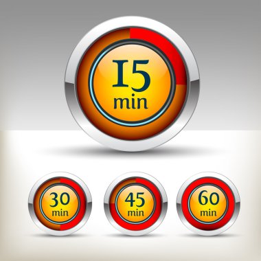 Timer icon set clipart