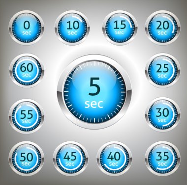 Timer icon set clipart