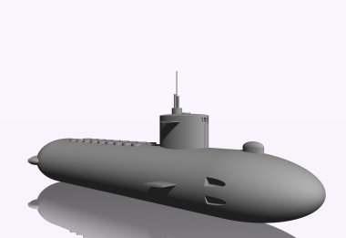 3D submarine clipart