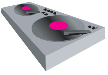 DJ turntables clipart