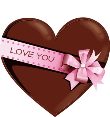 Boîte de chocolats en forme de coeur clipart
