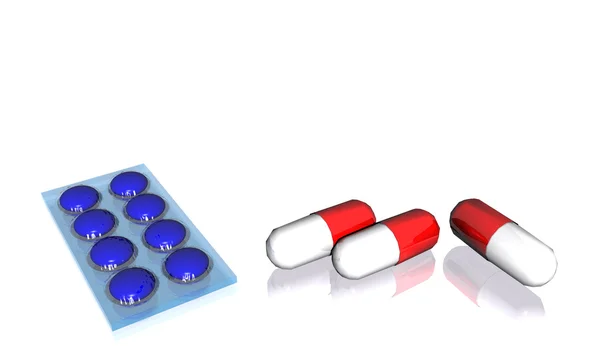 Ilustração dos comprimidos — Fotografia de Stock