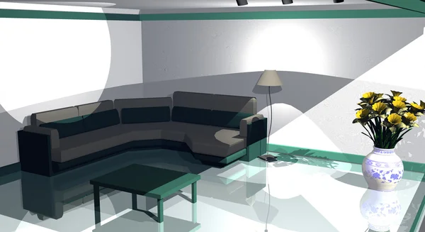 Інтер'єр будинку 3D візуалізація — стокове фото