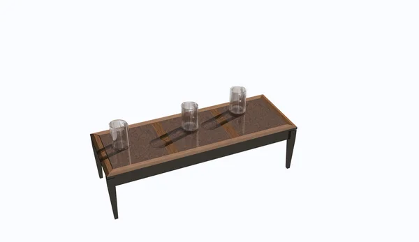 茶色の木のコーヒー テーブル — ストック写真