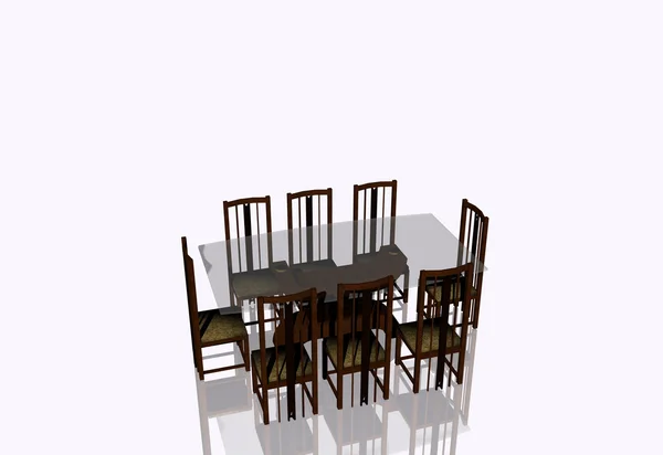 Tafel en stoelen — Stockfoto