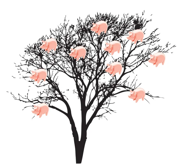 Baum mit Sparschwein — Stockfoto