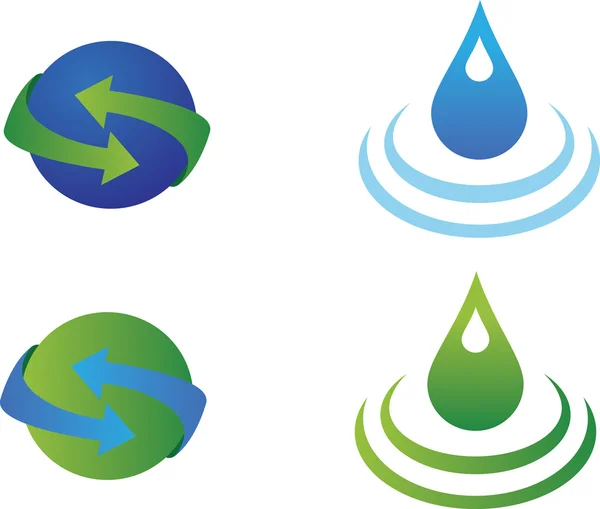 Ekologi och vatten ikoner — Stockfoto