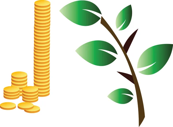 Pénz és a növény fogalma — Stock Fotó