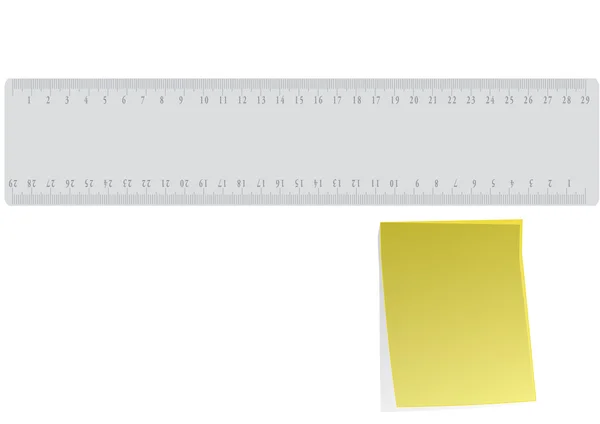 Ruler and post it — Stock Photo, Image