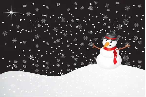 Сніговик на різдвяній листівці — стокове фото