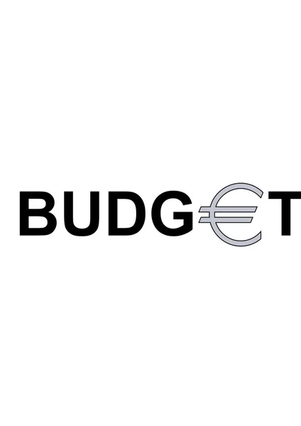 Símbolo orçamental com euro — Fotografia de Stock