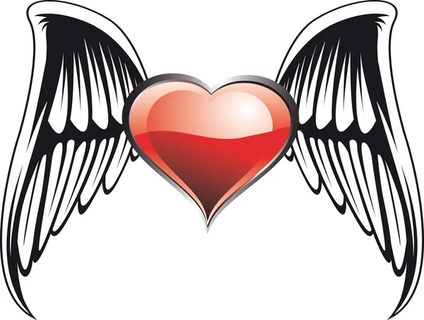 Corazón con alas — Foto de Stock