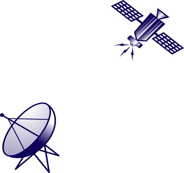 Satélite e antena — Fotografia de Stock