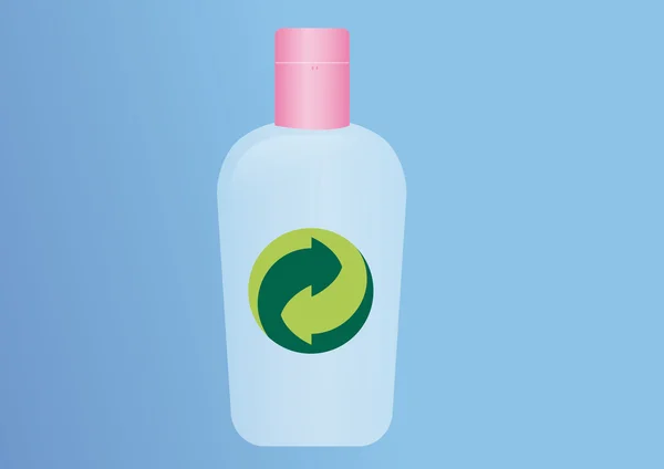 Bottiglia con segno di riciclaggio — Foto Stock
